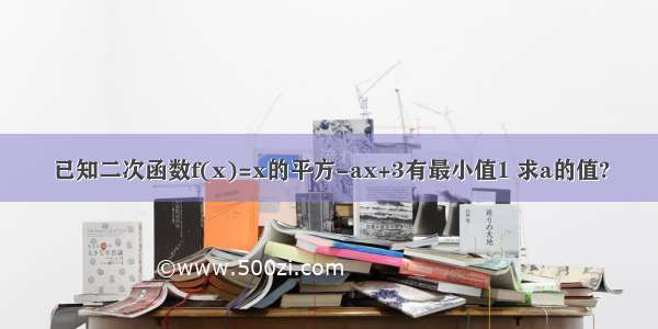 已知二次函数f(x)=x的平方-ax+3有最小值1 求a的值?