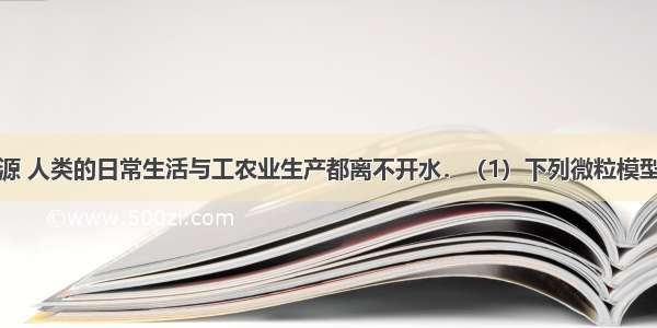 水是生命之源 人类的日常生活与工农业生产都离不开水．（1）下列微粒模型示意图可能