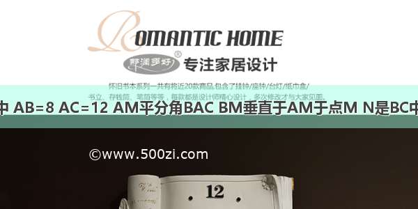 三角形ABC中 AB=8 AC=12 AM平分角BAC BM垂直于AM于点M N是BC中点 求MN的