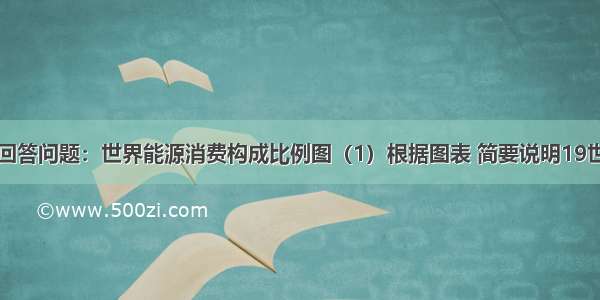 阅读材料 回答问题：世界能源消费构成比例图（1）根据图表 简要说明19世纪中期 后