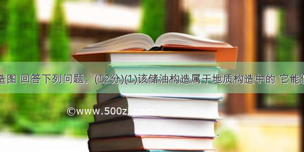 读储油构造图 回答下列问题。(12分)(1)该储油构造属于地质构造中的 它能保存大量石