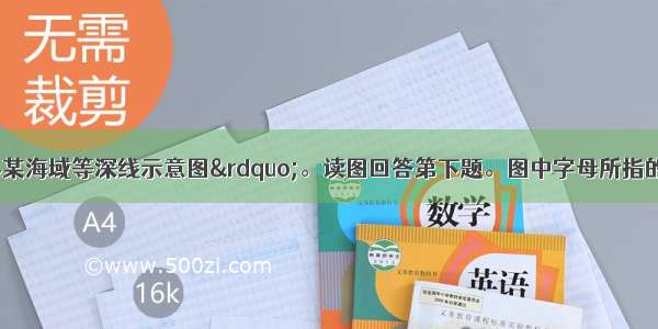 下图为“世界某海域等深线示意图”。读图回答第下题。图中字母所指的海底地形判断止确