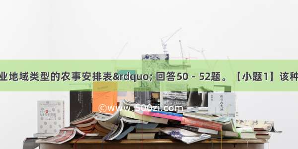 读“某种农业地域类型的农事安排表” 回答50－52题。【小题1】该种农业地域类型发展