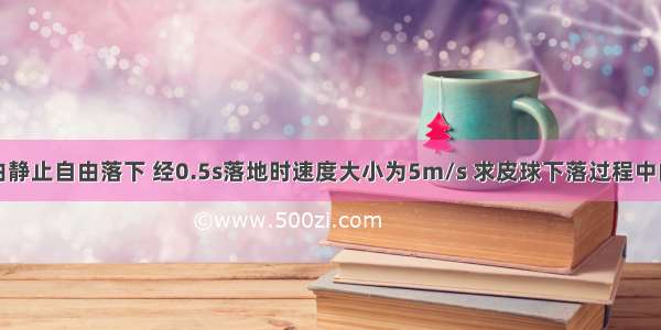 皮球从高处由静止自由落下 经0.5s落地时速度大小为5m/s 求皮球下落过程中的平均加速度