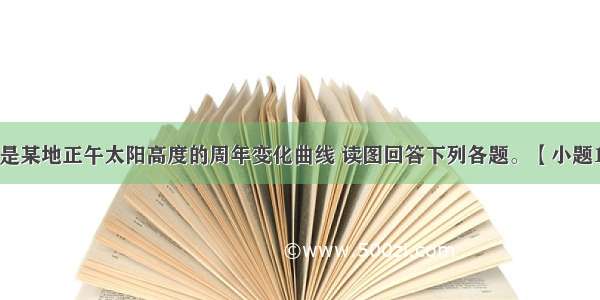 图中曲线⑤是某地正午太阳高度的周年变化曲线 读图回答下列各题。【小题1】该地可能