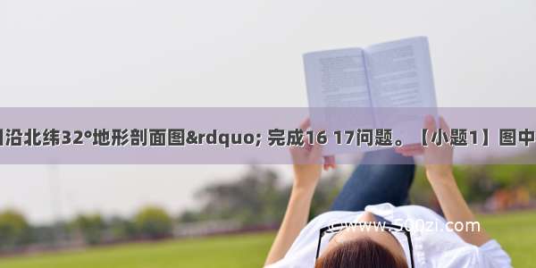 读图“我国沿北纬32°地形剖面图” 完成16 17问题。【小题1】图中表示我国地势第一