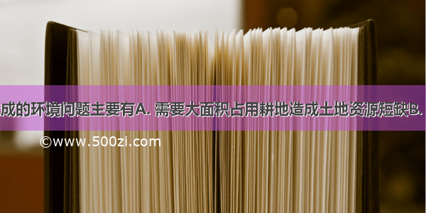 风力发电造成的环境问题主要有A. 需要大面积占用耕地造成土地资源短缺B. 减小风力从