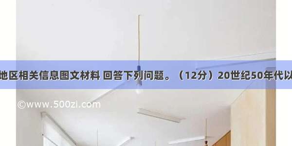 读我国局部地区相关信息图文材料 回答下列问题。（12分）20世纪50年代以来 图中我国