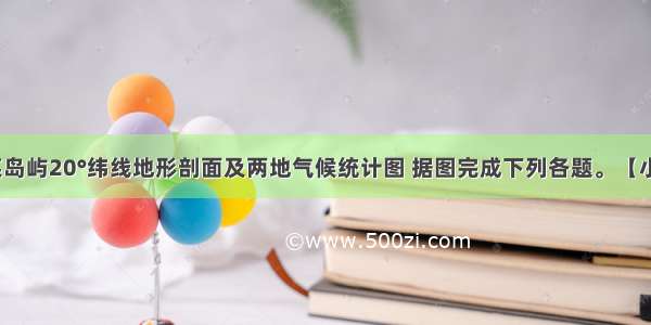 下图为沿某岛屿20°纬线地形剖面及两地气候统计图 据图完成下列各题。【小题1】该岛