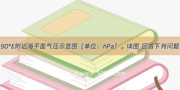 下图为某月90°E附近海平面气压示意图（单位：hPa）。读图 回答下列问题。【小题1】