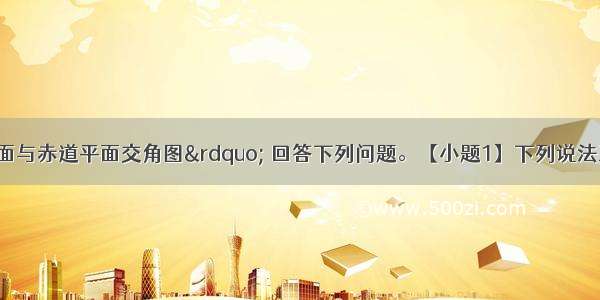 读“黄道平面与赤道平面交角图” 回答下列问题。【小题1】下列说法正确的是【小题2】