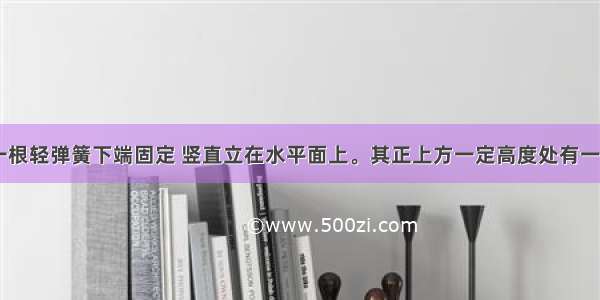 如图所示 一根轻弹簧下端固定 竖直立在水平面上。其正上方一定高度处有一小球从静止