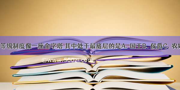 西欧封建等级制度像一座金字塔 其中处于最底层的是A. 国王B. 侯爵C. 农奴D. 子爵