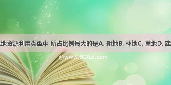 我国土地资源利用类型中 所占比例最大的是A. 耕地B. 林地C. 草地D. 建筑用地