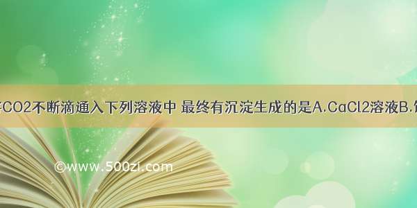 单选题将CO2不断滴通入下列溶液中 最终有沉淀生成的是A.CaCl2溶液B.饱和Na2