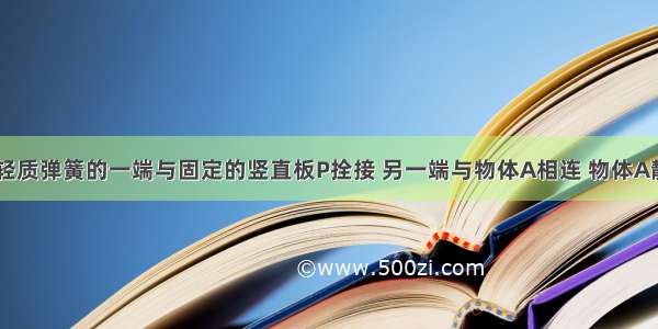 如图所示 轻质弹簧的一端与固定的竖直板P拴接 另一端与物体A相连 物体A静止于光滑