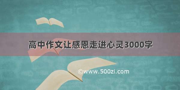 高中作文让感恩走进心灵3000字