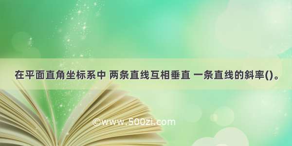 在平面直角坐标系中 两条直线互相垂直 一条直线的斜率()。