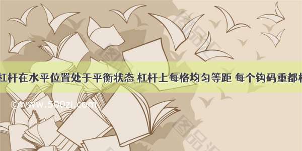 如图所示 杠杆在水平位置处于平衡状态 杠杆上每格均匀等距 每个钩码重都相同。下列