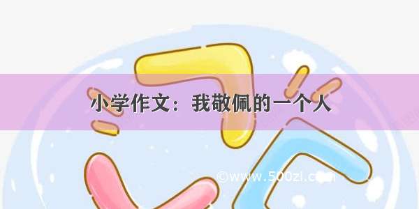 小学作文：我敬佩的一个人