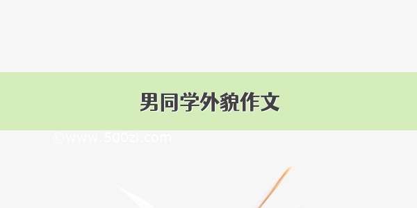 男同学外貌作文