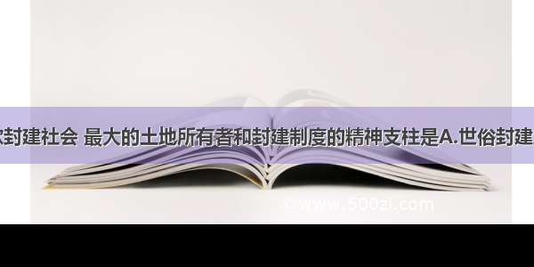 单选题在西欧封建社会 最大的土地所有者和封建制度的精神支柱是A.世俗封建主B.矮子丕平