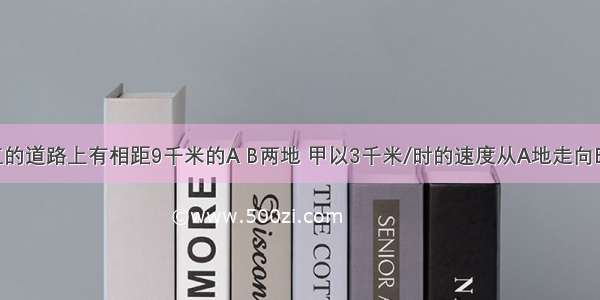 在一条笔直的道路上有相距9千米的A B两地 甲以3千米/时的速度从A地走向B地 出发0.5