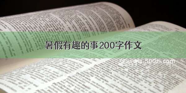 暑假有趣的事200字作文