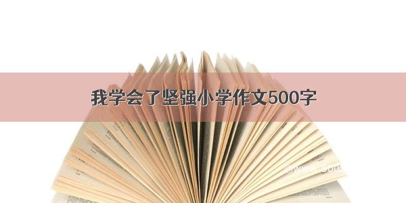 我学会了坚强小学作文500字