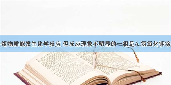 单选题下列各组物质能发生化学反应 但反应现象不明显的一组是A.氢氧化钾溶液与稀盐酸B.