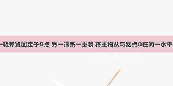 如图所示 一轻弹簧固定于O点 另一端系一重物 将重物从与悬点O在同一水平面且轻弹簧