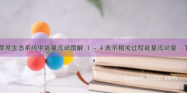 下图表示某草原生态系统中能量流动图解 ①～④表示相关过程能量流动量。下列有关叙述