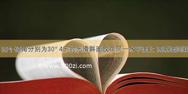 如图所示 两个倾角分别为30° 45°的光滑斜面放在同一水平面上 两斜面间距大于小球